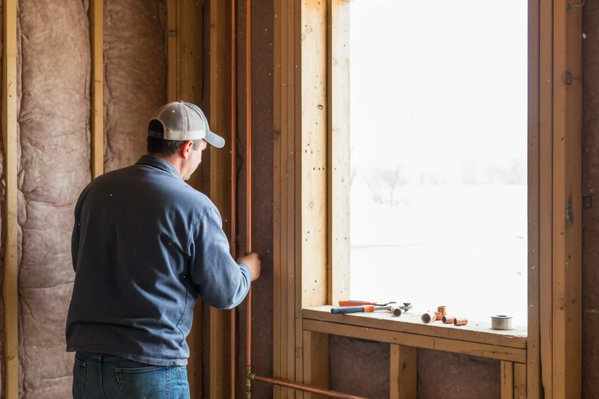 Licensed plumber running new copper supply lines in a Cullman home