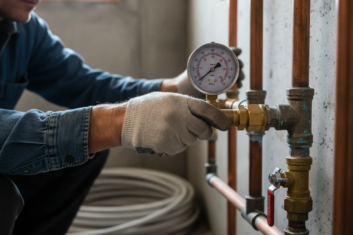 Pressure testing a repaired line during Water Line Repair in Cullman